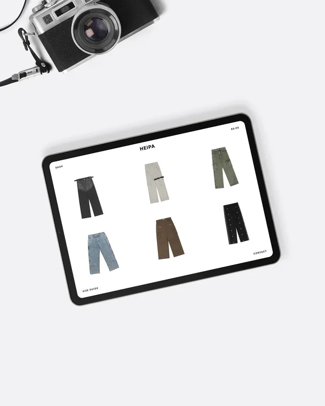 Heipa streetwear store on a tablet