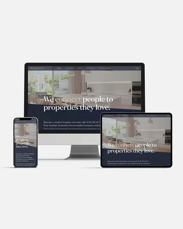 MAK Realty website on desktop, tablet and phone